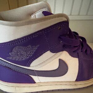 Purple Air Jordan Mid Sneakers -